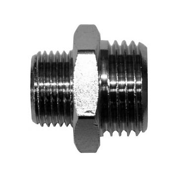 Doppelnippel 3/8"-1/2", vernickelt