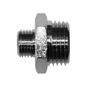 Doppelnippel 1/4"-1/2", vernickelt