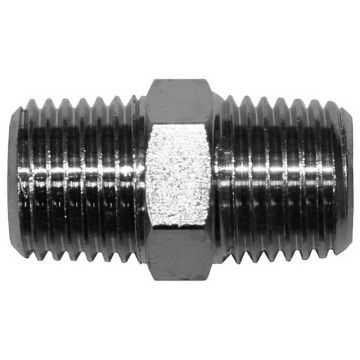 Doppelnippel R 1/4"-1/4", vernickelt