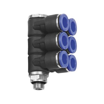 L-Mehrfachverteiler 6-fach Blaue Serie