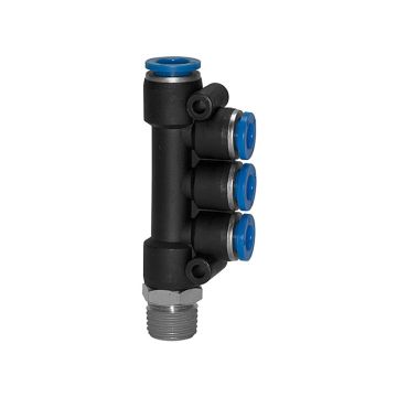 T-Mehrfachverteiler 4-fach Blaue Serie