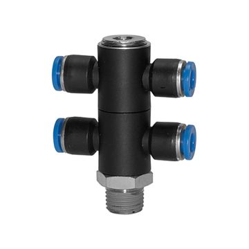 T-Mehrfachverteiler 4-fach Blaue Serie