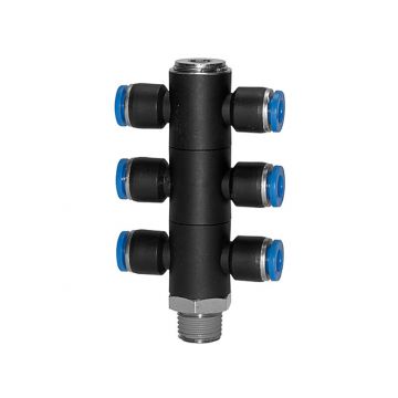 T-Mehrfachverteiler 6-fach Blaue Serie