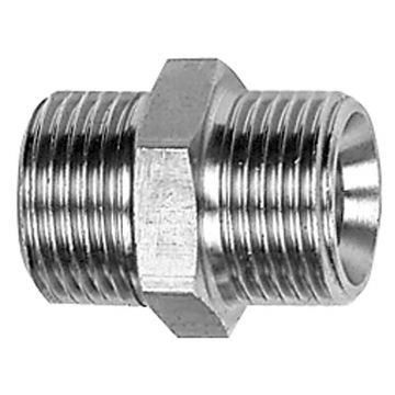 Doppelnippel 1/2-3/4", Edelstahl