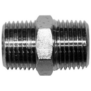 Doppelnippel 1 1/2"-1 1/2", vernickelt